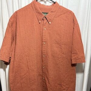 Eddie Bauer Men's Short Sleeve Button Up 2XL in brick color plaid